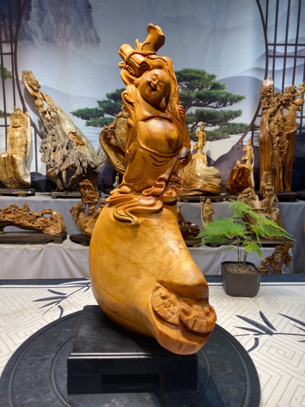 【弥勒佛】崖柏红油老料工艺品弥勒佛摆件