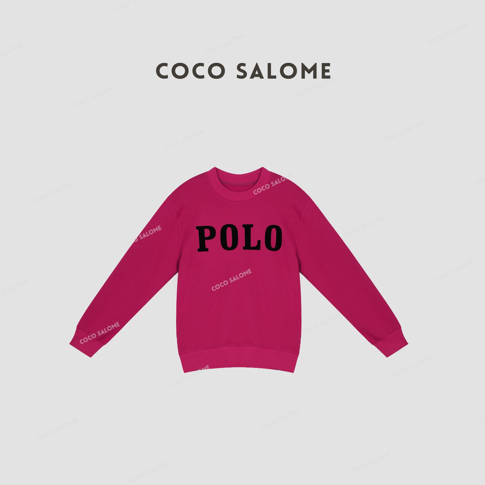 安安推荐【POLO卫衣】枣红色简约百搭女士圆领长袖卫衣WYW51122119S