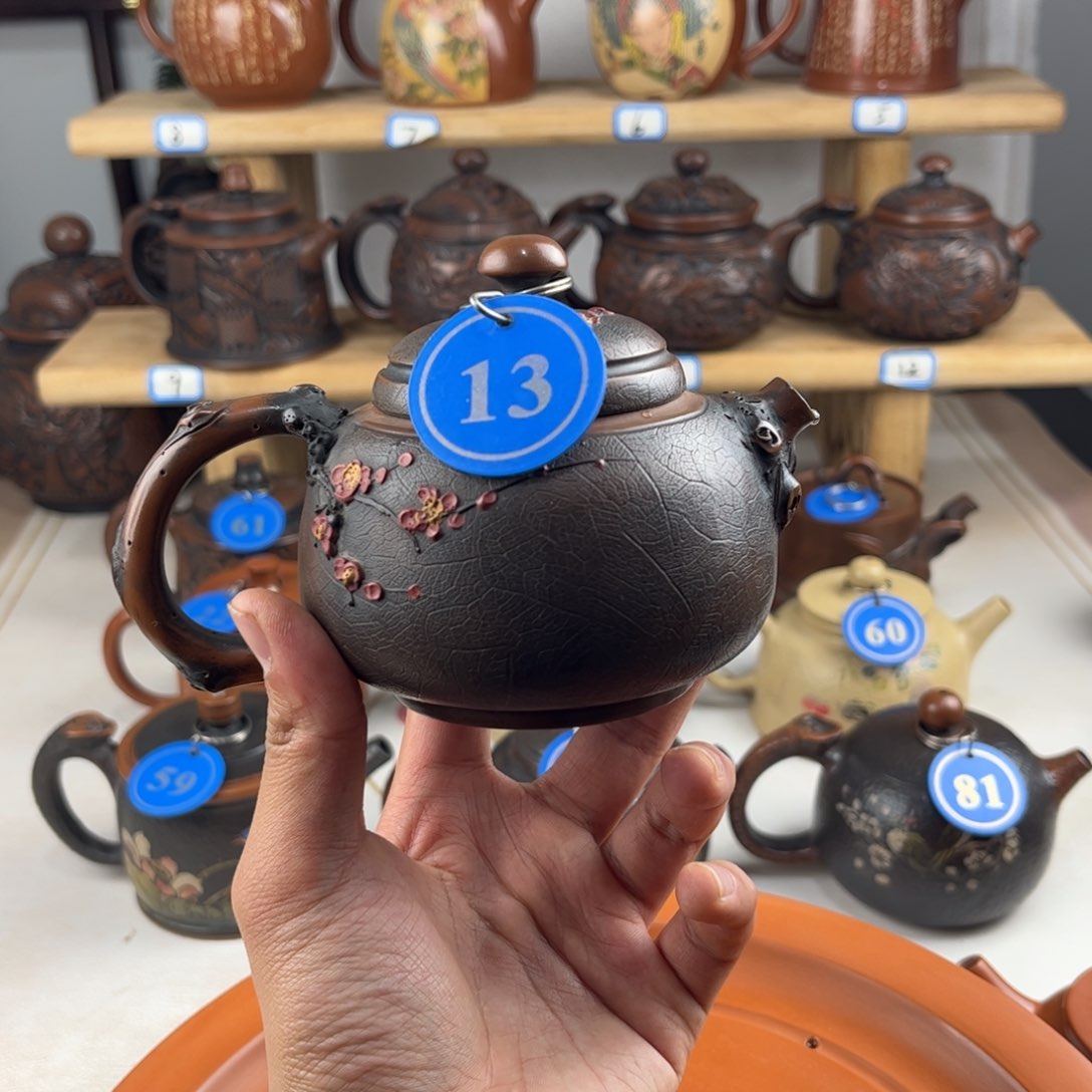 壶220c c 建水紫陶全手工制作，老匠人传承手艺