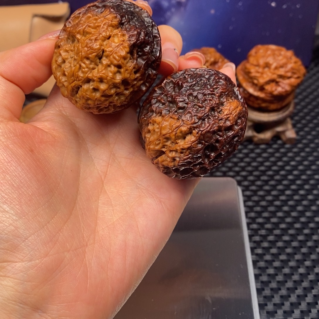 A***骐文玩核桃把件七彩苍龙