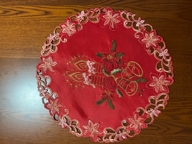 红烛刺绣茶几垫茶杯垫餐垫新中式刺绣桌布