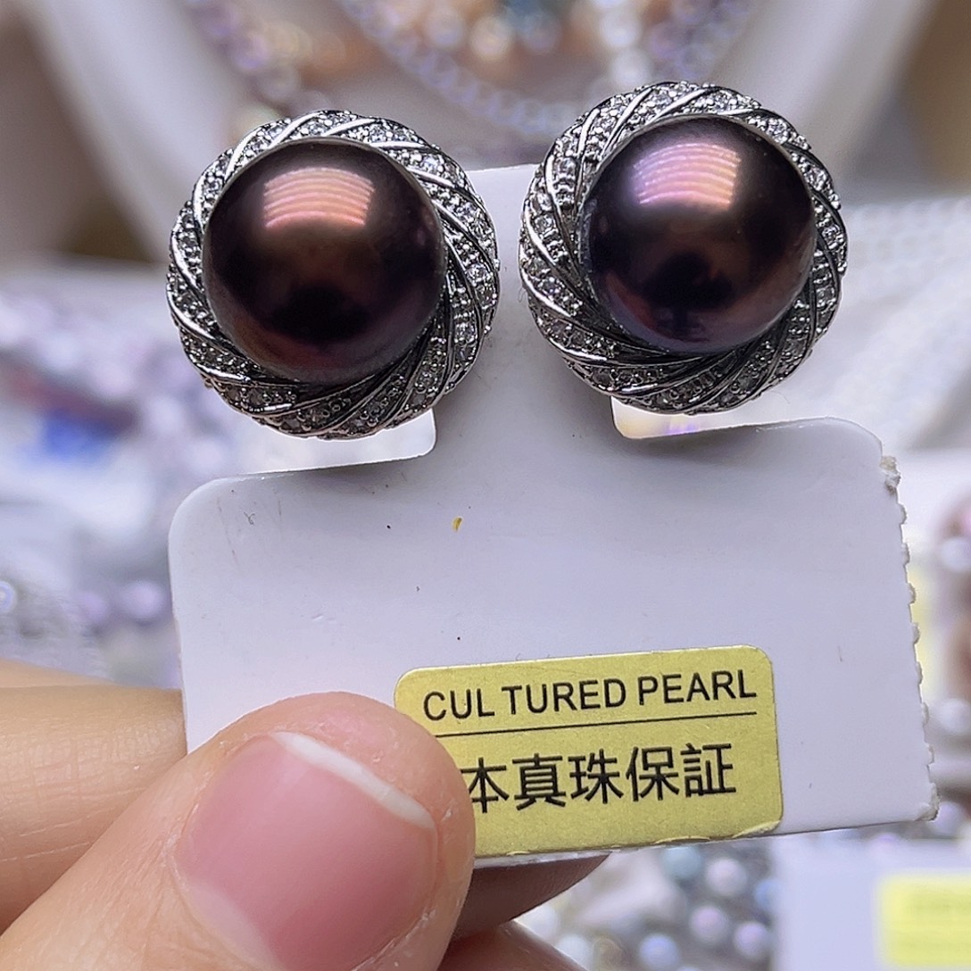 吊坠或者耳钉银S925镶嵌淡水珍珠