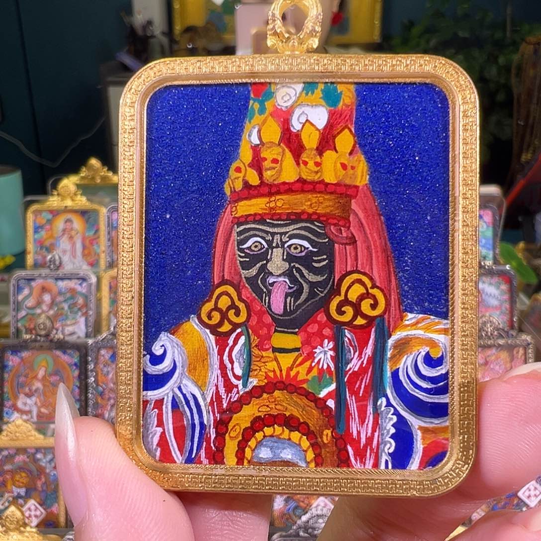 吊坠扎基热贡纯手绘唐卡