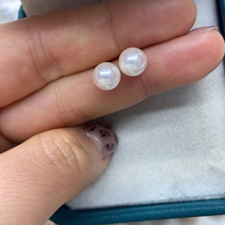 海水珍珠耳饰银S925镶嵌