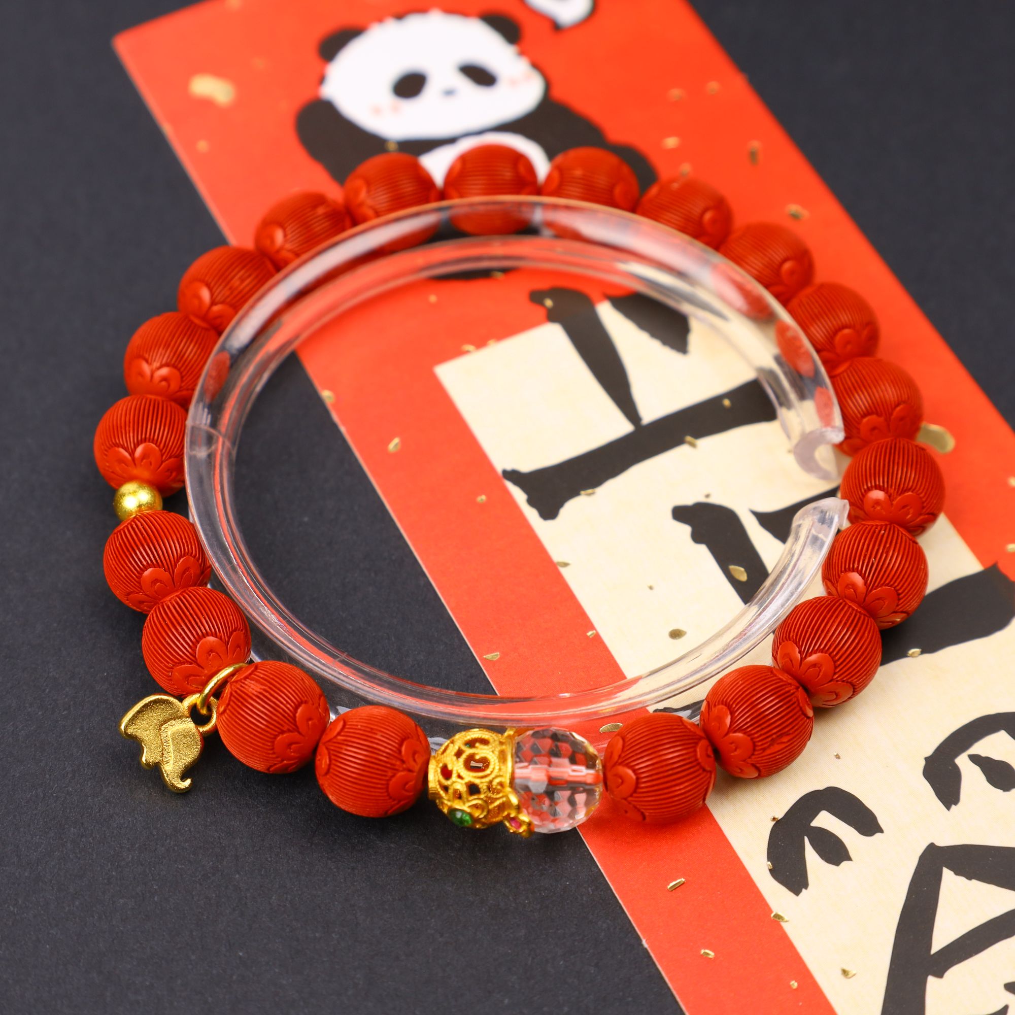 含辰砂工艺品【心如珠宝甄选】灯笼 朱砂宝葫芦手串YC088