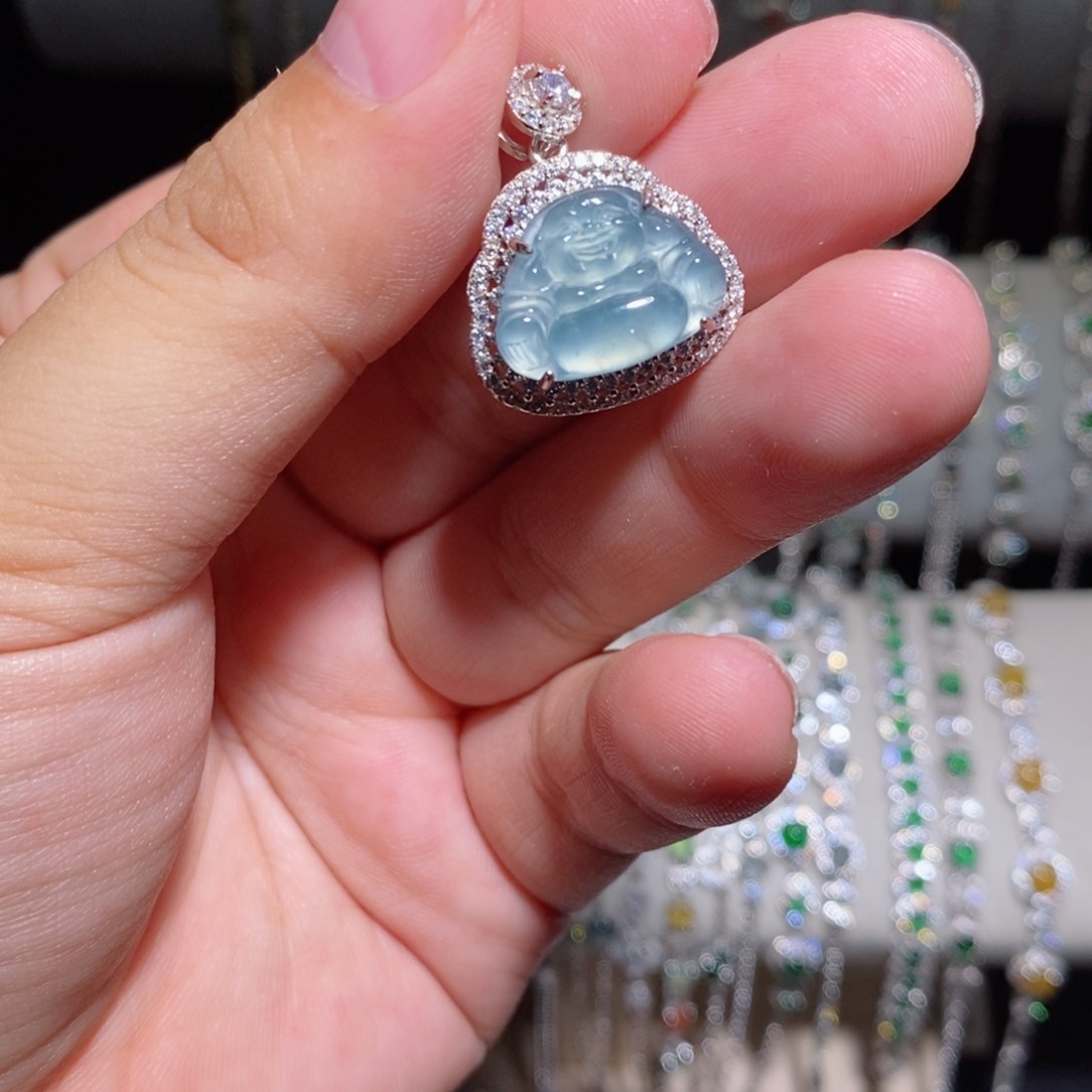 颈饰银S925镶嵌翡翠m j j j