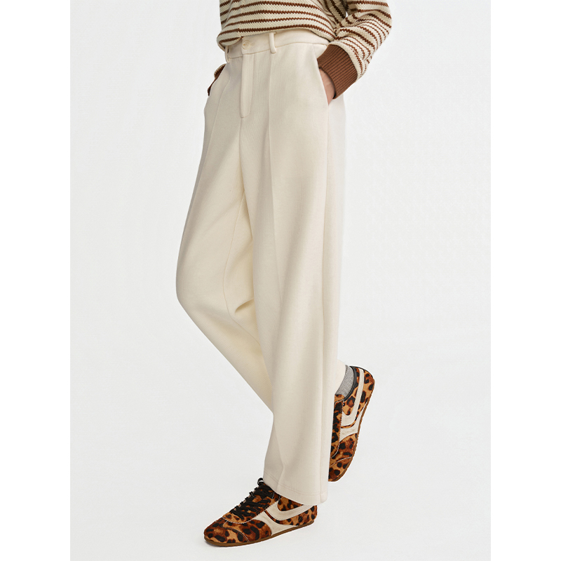 独束大码女装【早八神裤】厚款秋冬裤子白色休闲裤25DS84214