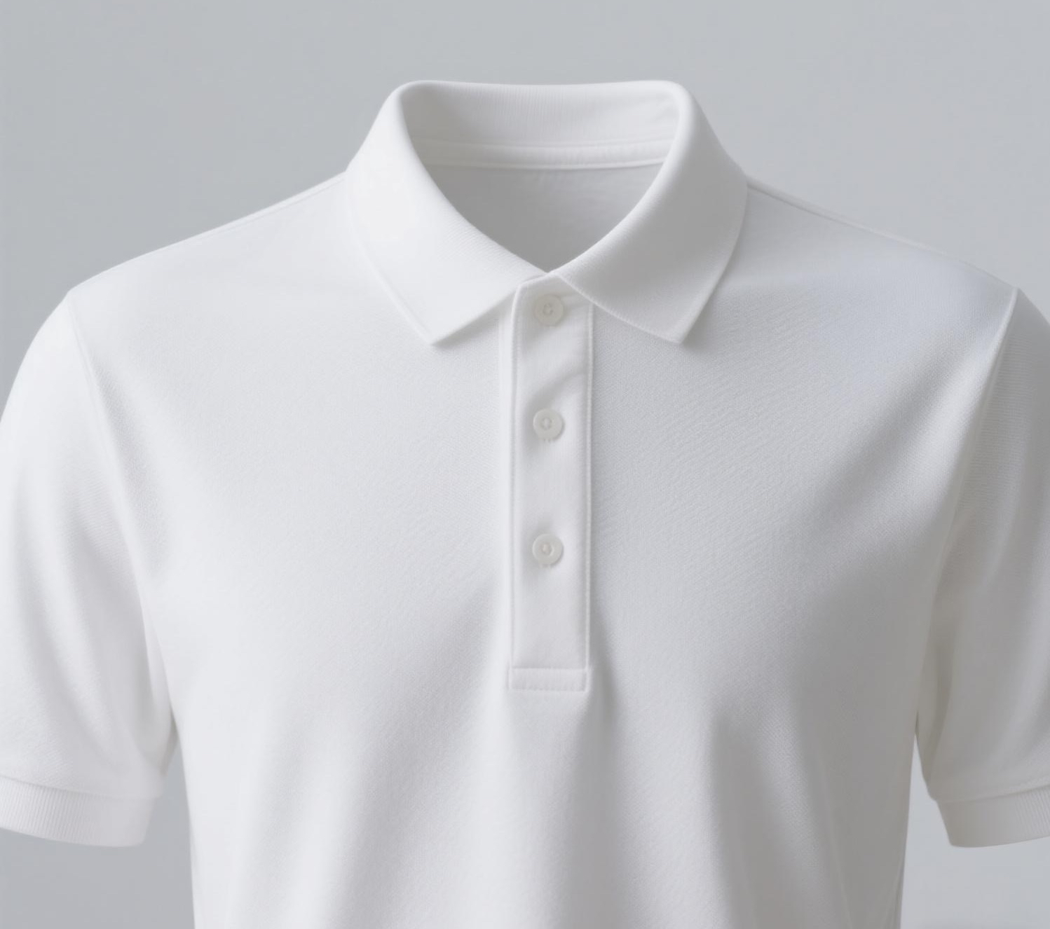 健君服饰男士白色珠地棉翻领polo T恤透气休闲