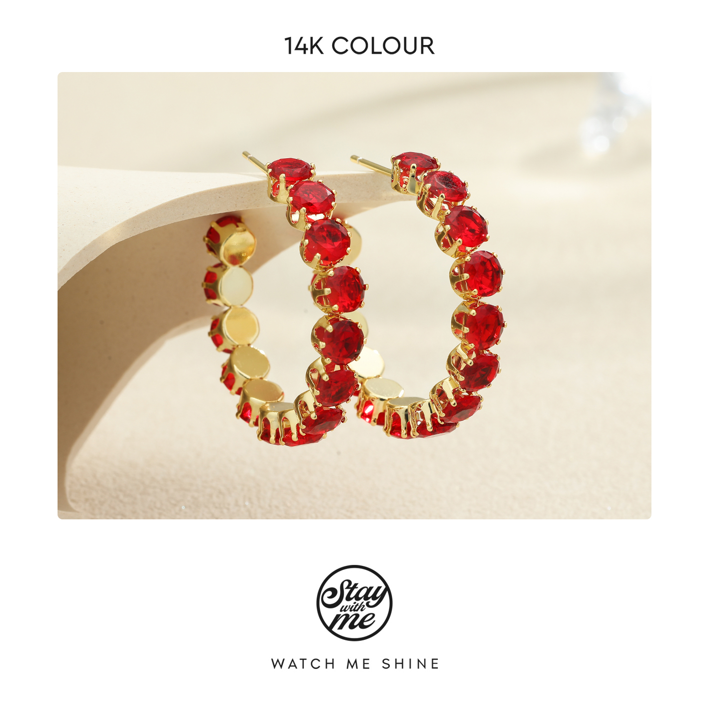 STAY WITH ME 铜合金合成锆石耳饰 小众设计p0594耳钉