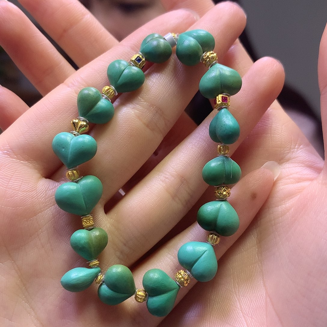 绿松石18K金镶嵌手串
