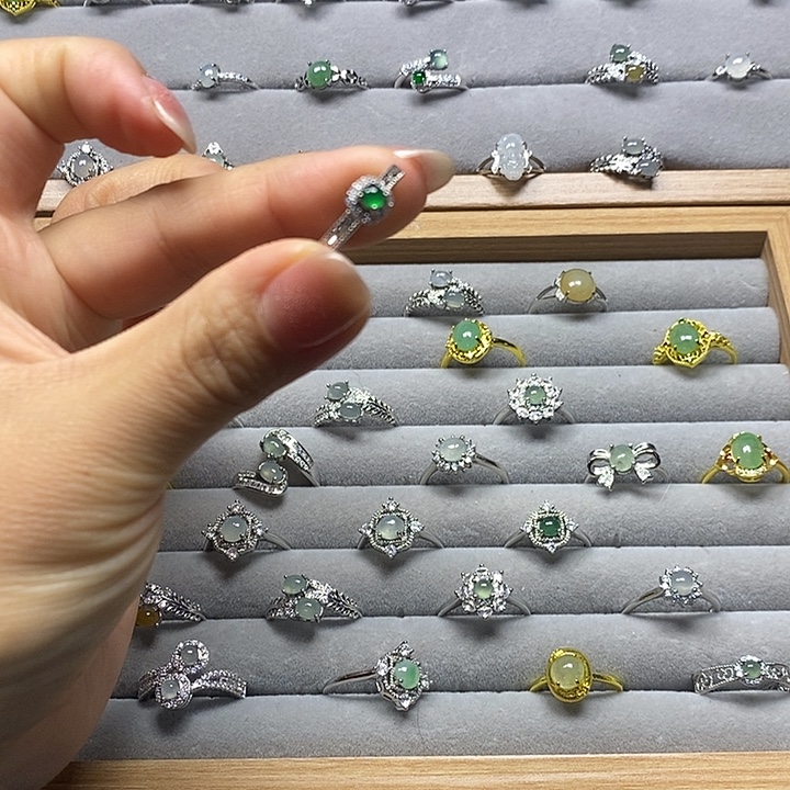 翡翠合金戒指天然翡翠戒指
