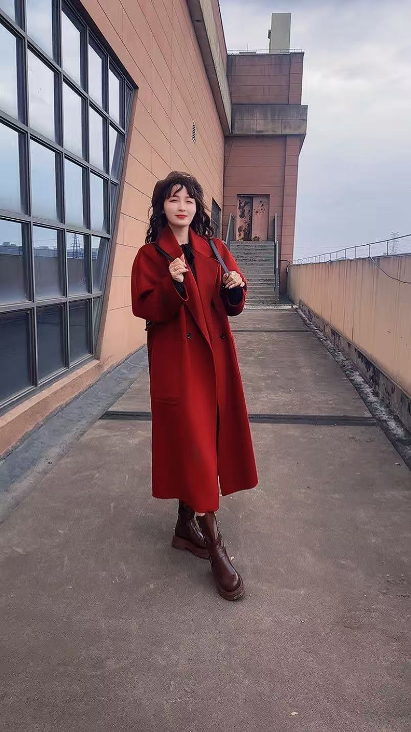 2025新款女老钱风高端双面羊绒大衣外套气质外套网红呢大衣8812