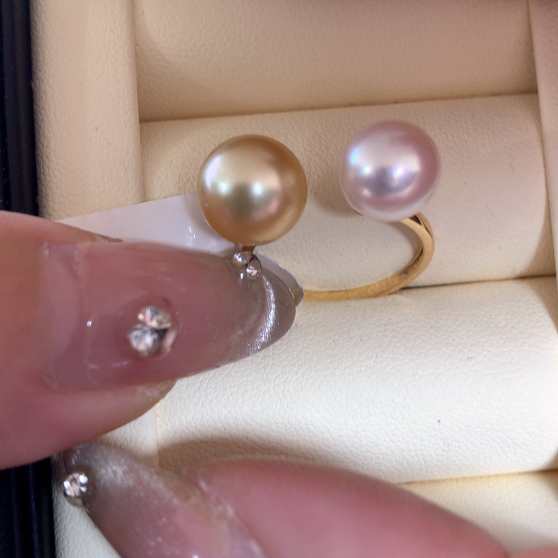 海水珍珠戒指18K金镶嵌