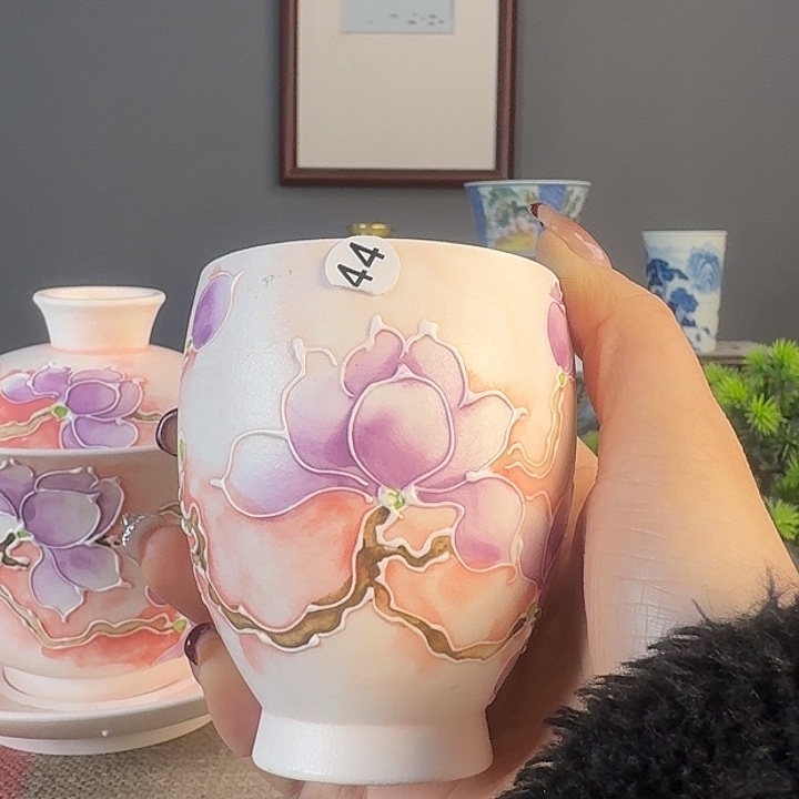 摆件景德柴烧多人茶杯