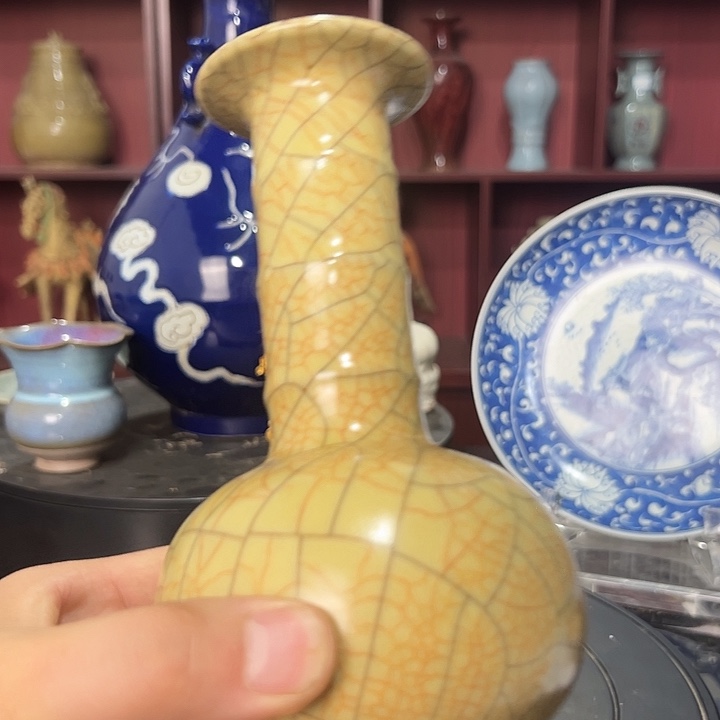 可***静瓶手拉胚哥瓷炫纹瓶