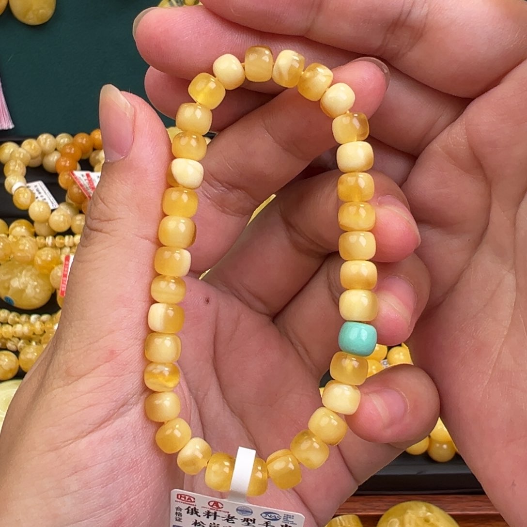 琥珀手链未镶嵌6.9mm老型