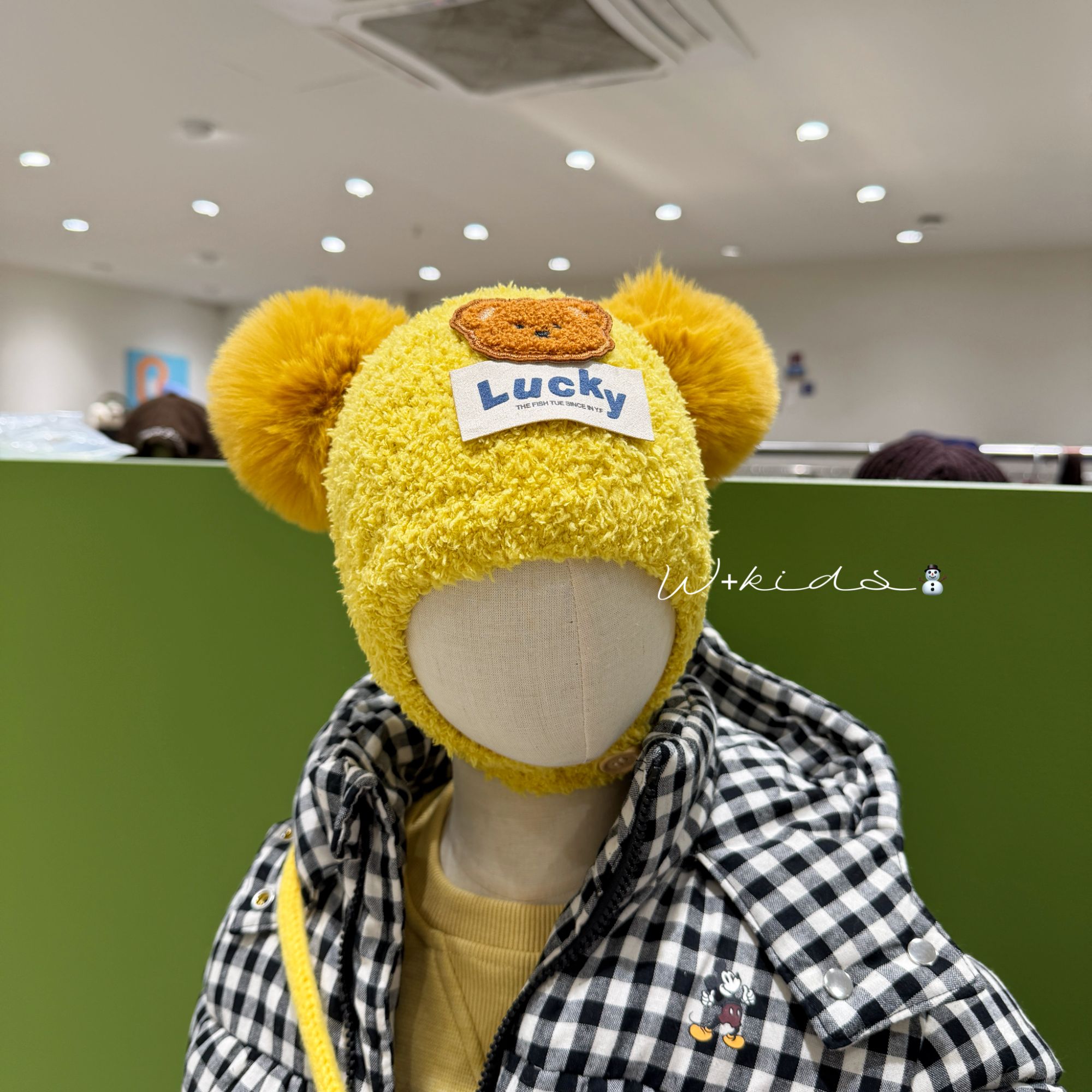 【配饰】W+家韩系户外百搭款儿童款粗毛线米奇帽 XMZ188