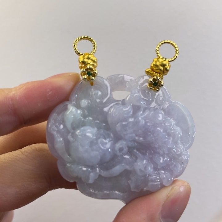 翡翠吊坠(赠链)未镶嵌代编织