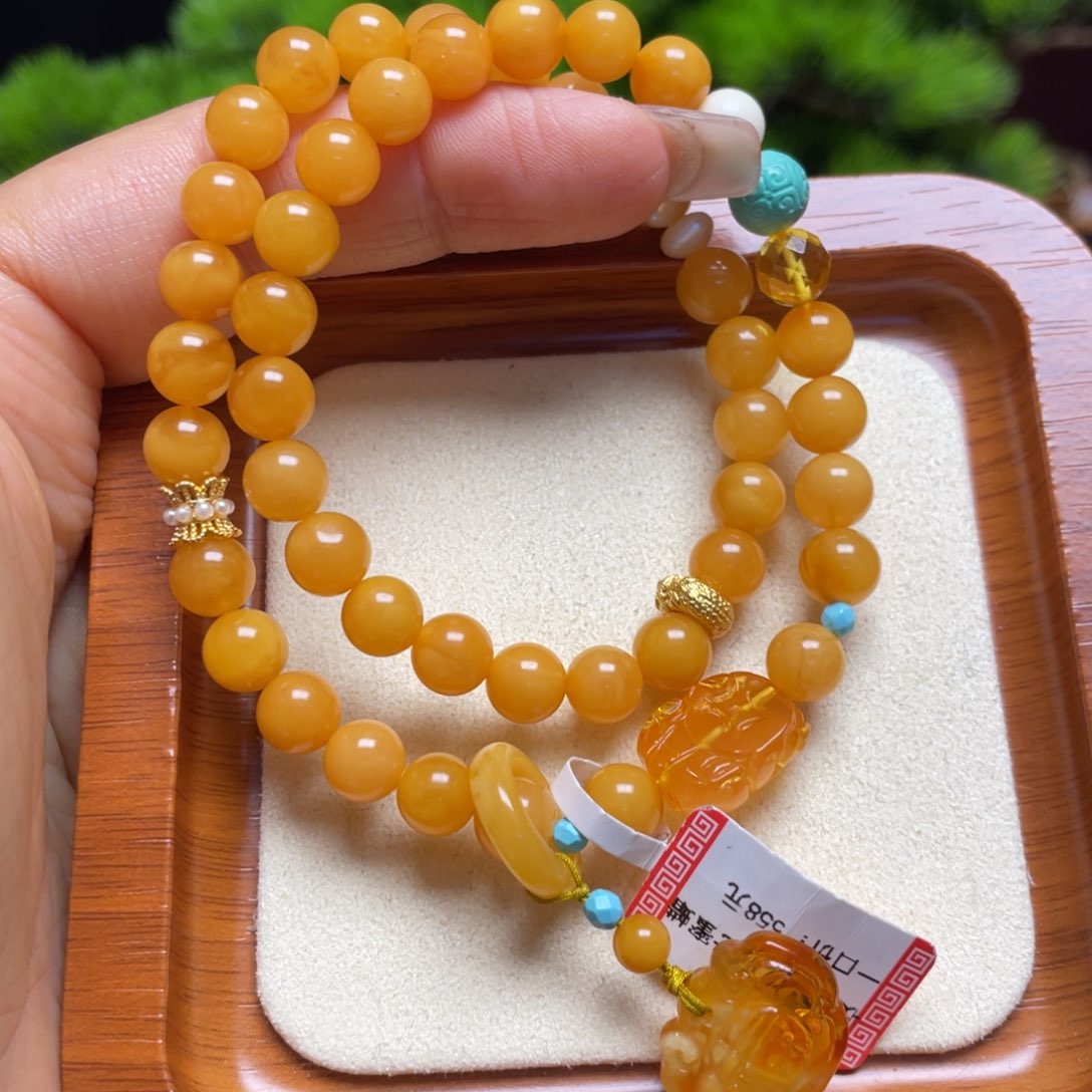 未镶嵌蜜蜡手链手串