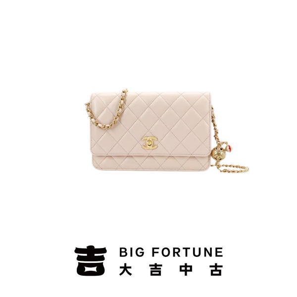 大吉中古/Chanel香奈儿肉粉色金球woc斜挎包