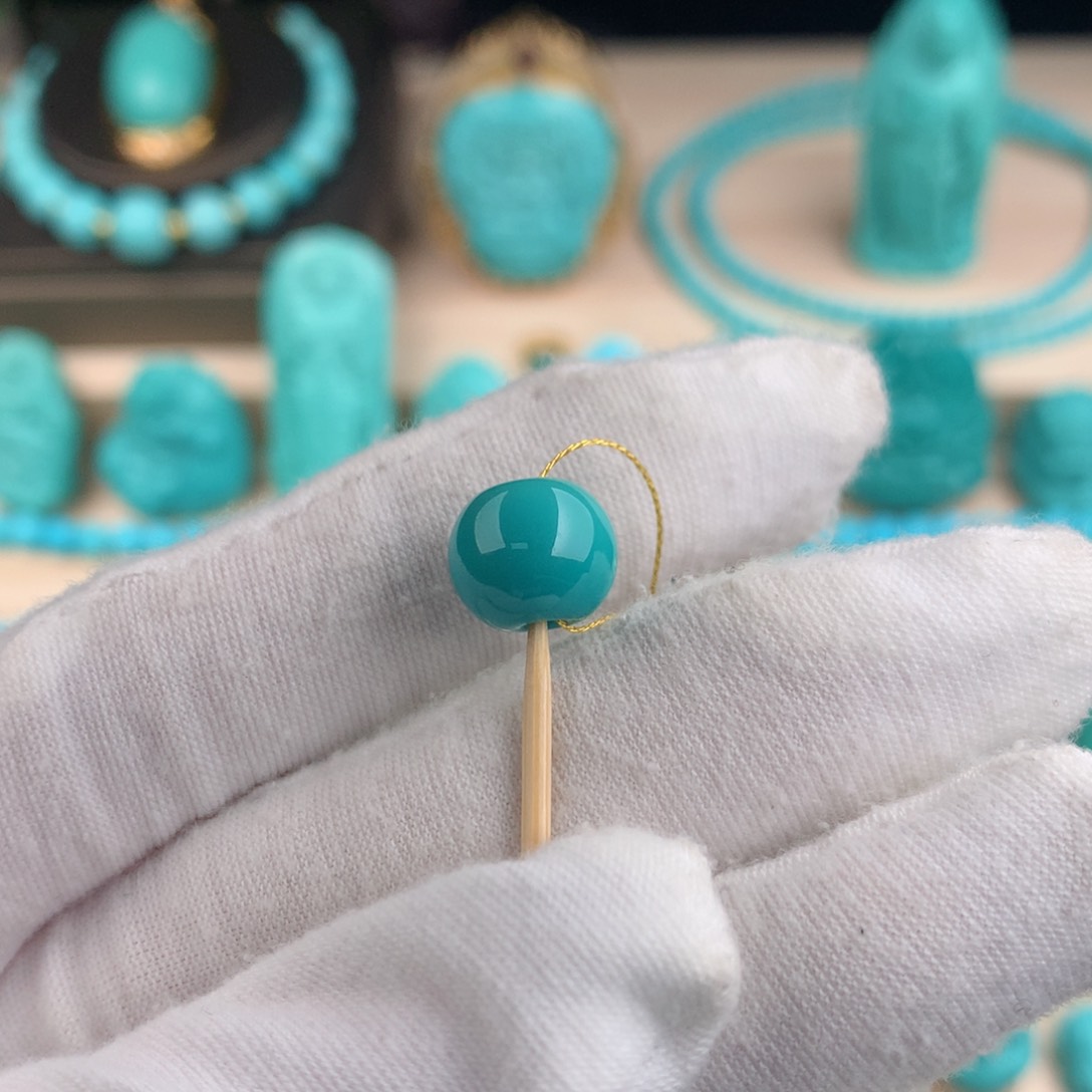 【闪购商品】绿松石苹果珠卡10.5未镶嵌