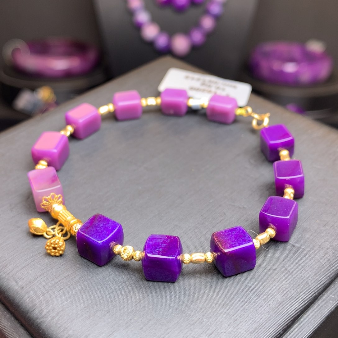 苏纪石（舒俱来）18K金镶嵌手链