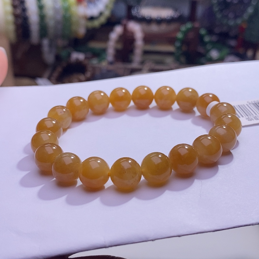 和田玉未镶嵌颈饰九*珑新疆且末糖黄金糖手链10m