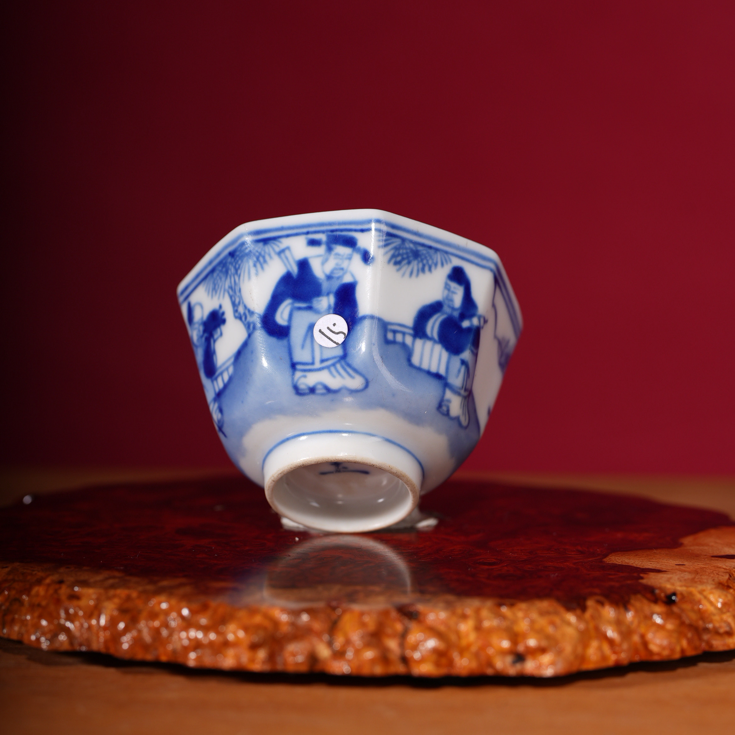 15清光绪青花人物杯瓷器收藏 文物商店 明清老瓷器 非仿古工艺品