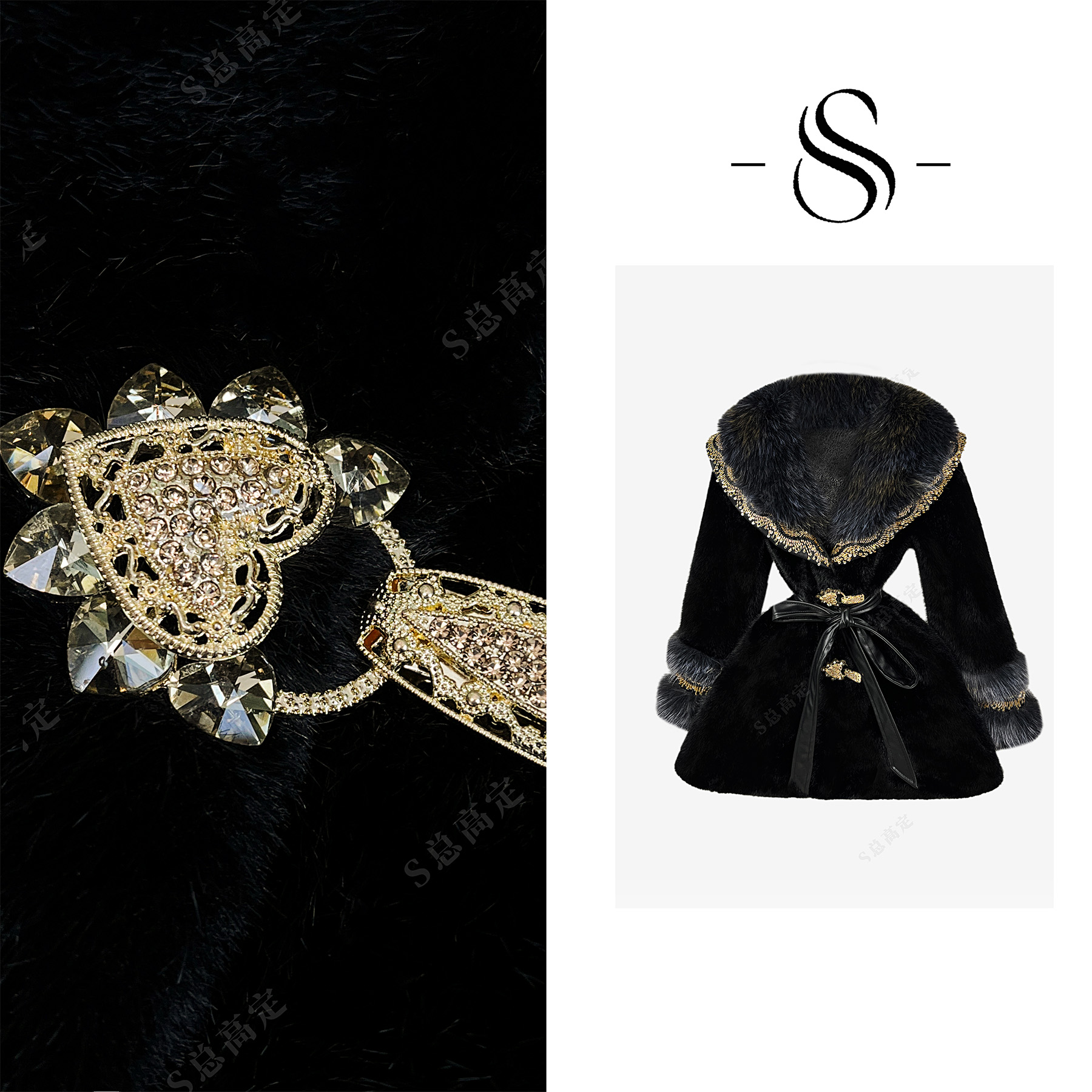 【妮妮】法式高级感时尚高奢风重工拼接设计气质短外套D0381