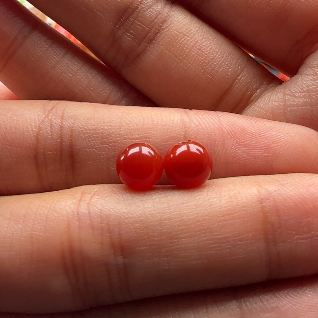 南红玛瑙圆珠7.0未镶嵌雨*