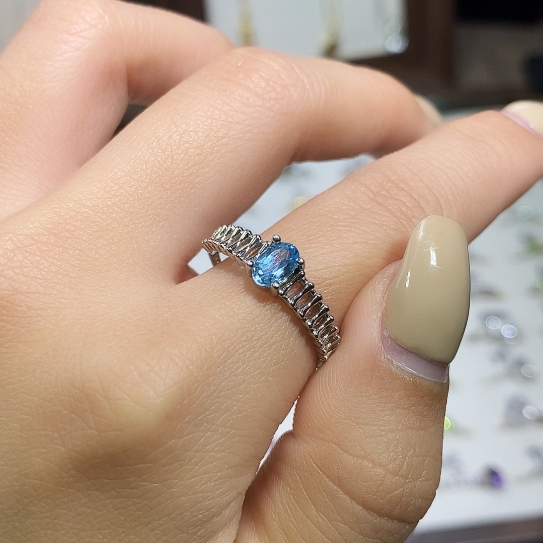 一***.戒指水晶银S925镶嵌