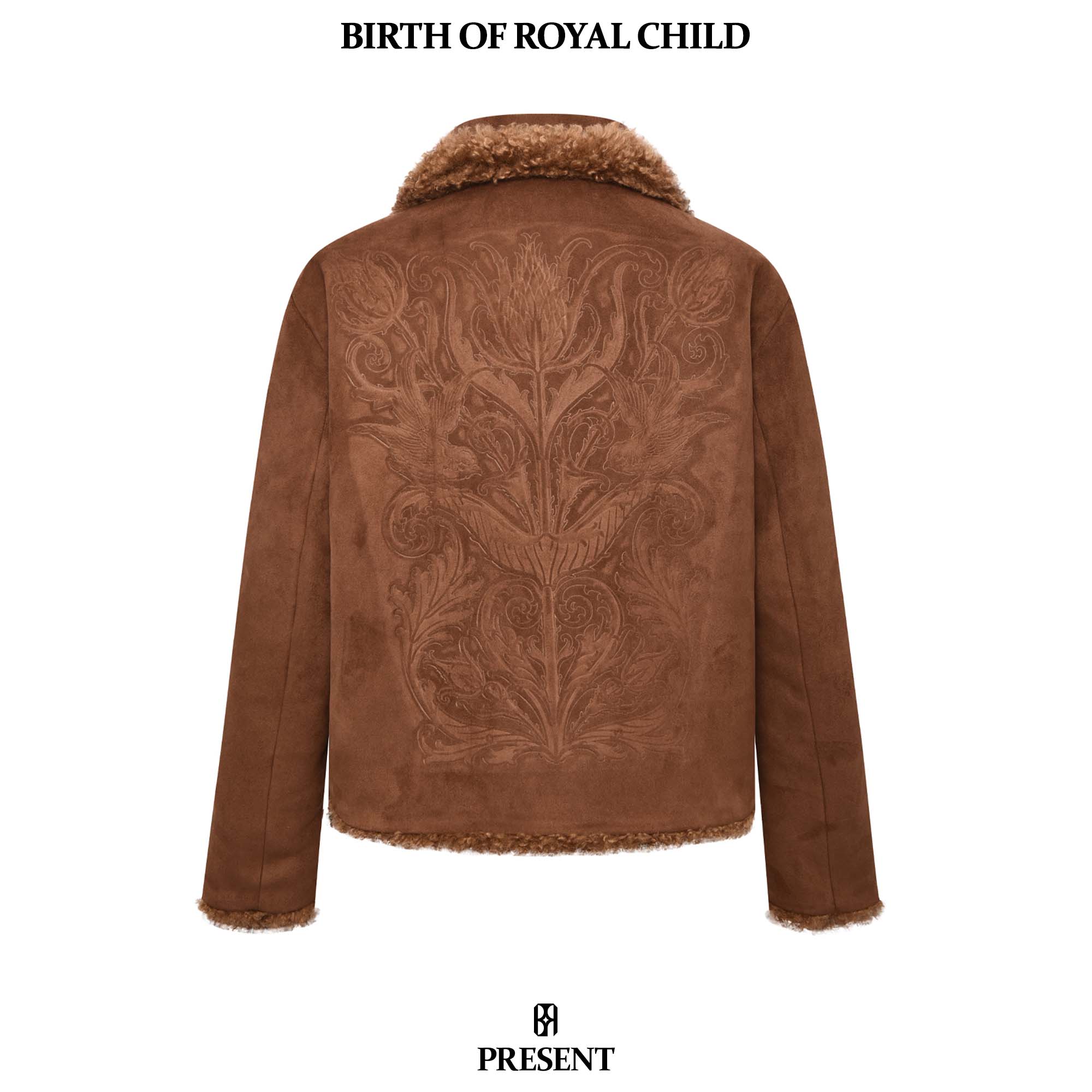 BIRTH OF ROYAL CHILD BORC 雕花夹克短款翻领保暖毛绒