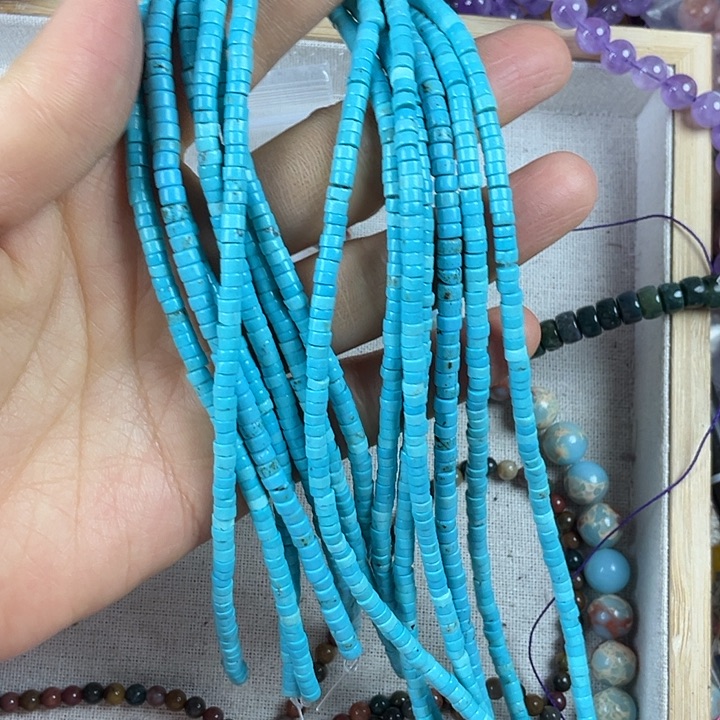 查罗石散珠合金卡2*4蓝松直切一条