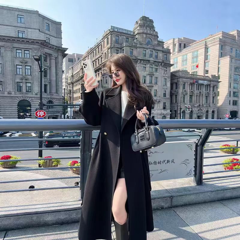 航邦祺高端双面羊毛大衣赫本风收腰显瘦气质减龄BQF2508