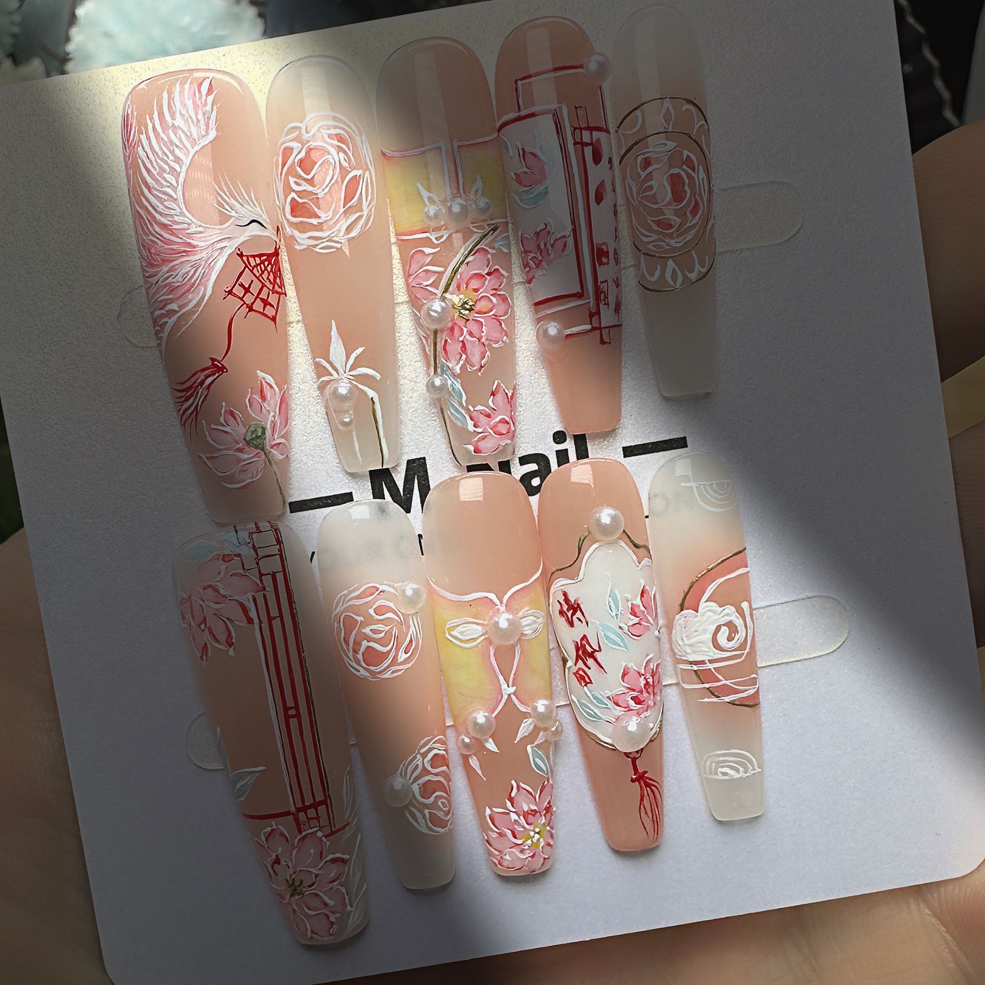 【上新】【凤韵仙魅】M哥高品质纯手绘穿戴甲国风水彩显白重工