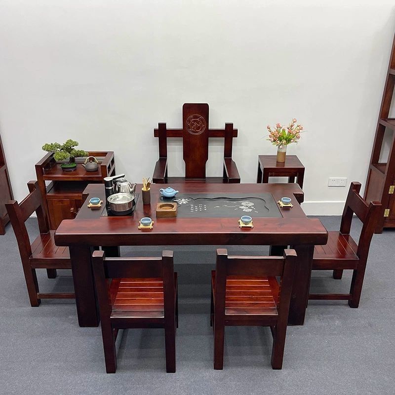 实木茶桌桌椅组合功夫客厅茶几实木家用中式办公室茶台套装一体桌