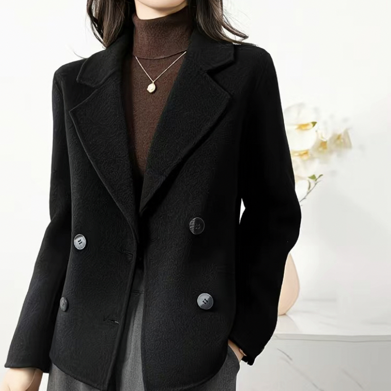 新款双面羊毛大衣 短款设计 秋冬通勤气质百搭