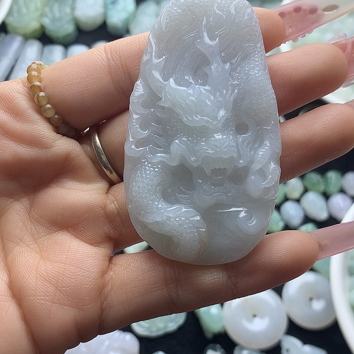 翡翠未镶嵌挂件龙牌吊坠