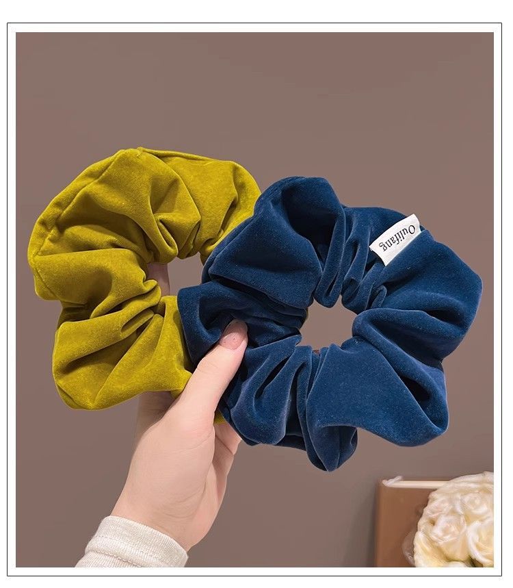 Linen设计-金丝绒大肠发圈时尚女气质马尾头绳甜美风