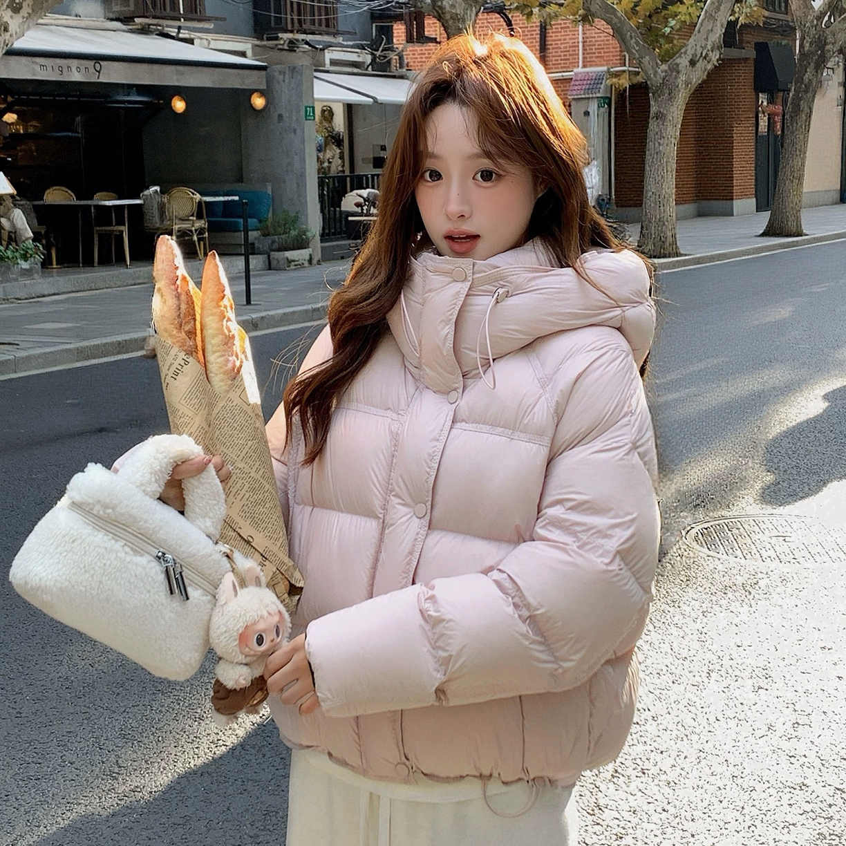 2025新款石墨烯云绒棉衣小泡芙连帽设计感百搭保暖休闲