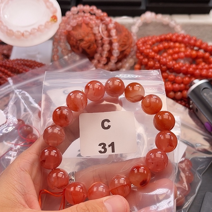 南红玛瑙未镶嵌多样性发货默认微瑕称重14mm