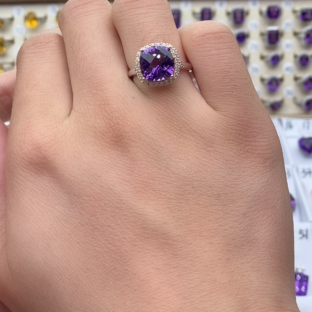紫晶纯天然无优化紫水晶Q银S925镶嵌