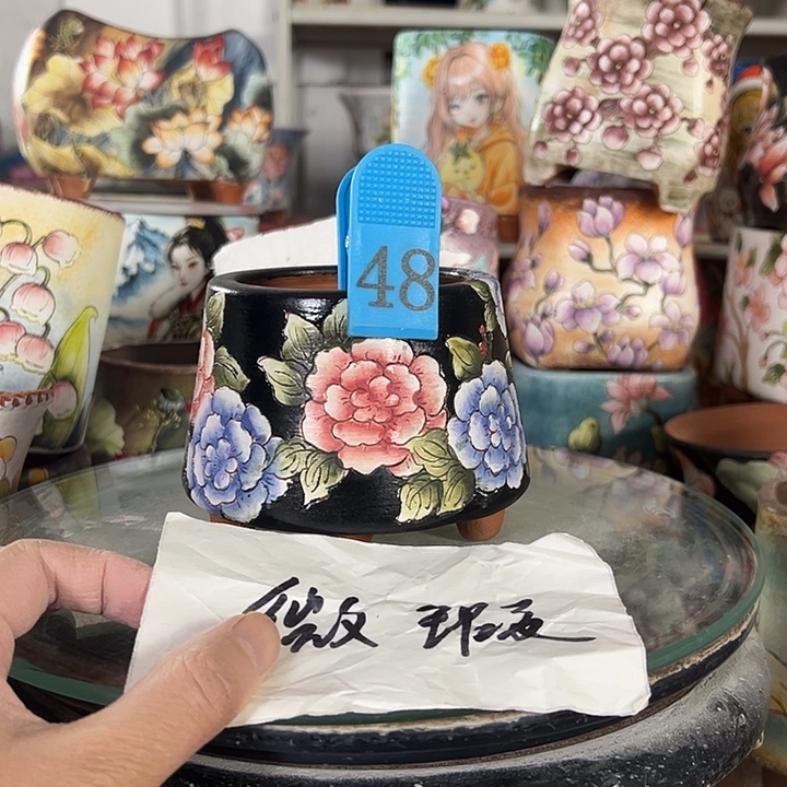 满38包邮 景德镇幸运花盆