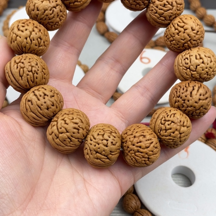 白***狗手串/手链核桃22尺寸桃核苹果圆