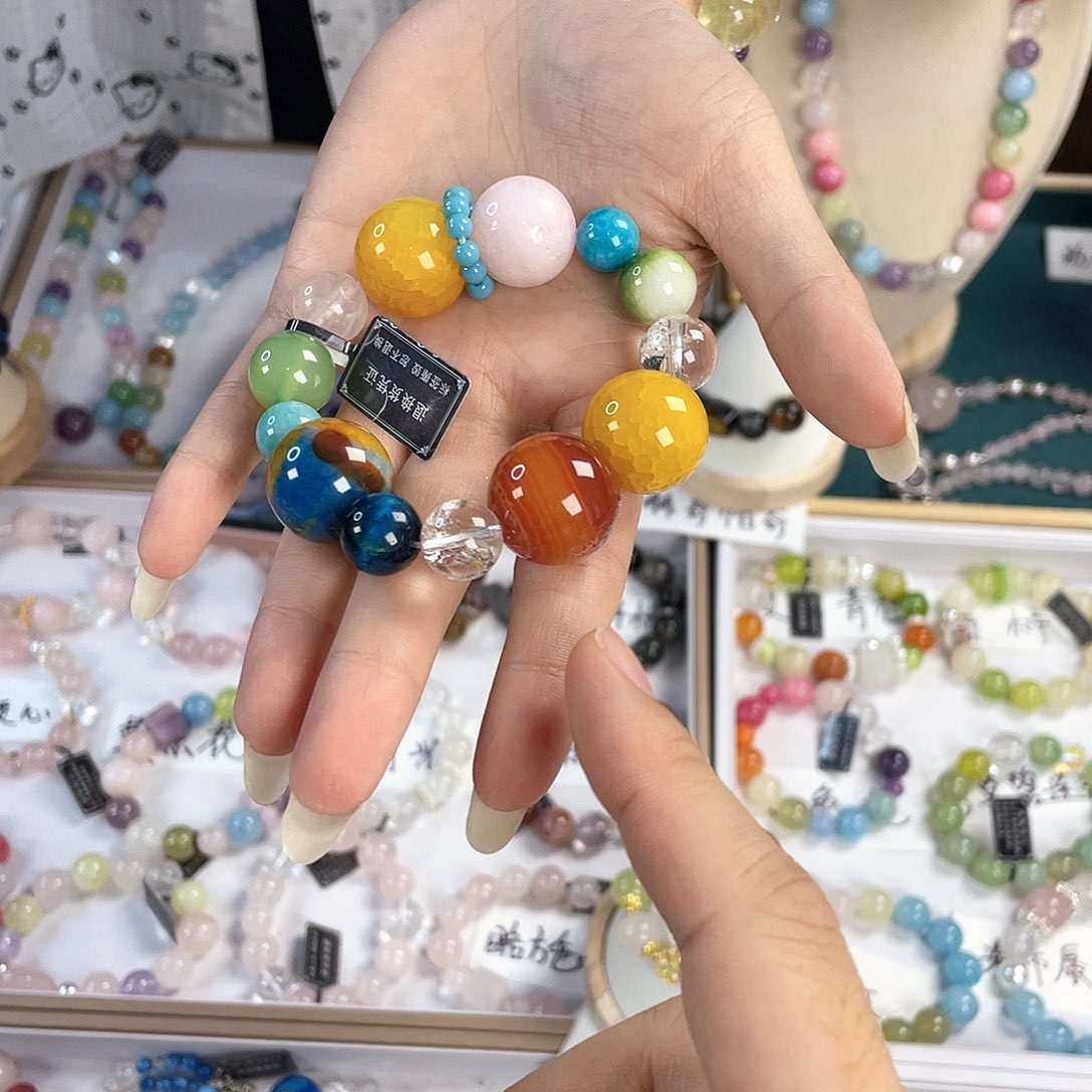 水晶手链银S925镀金镶嵌