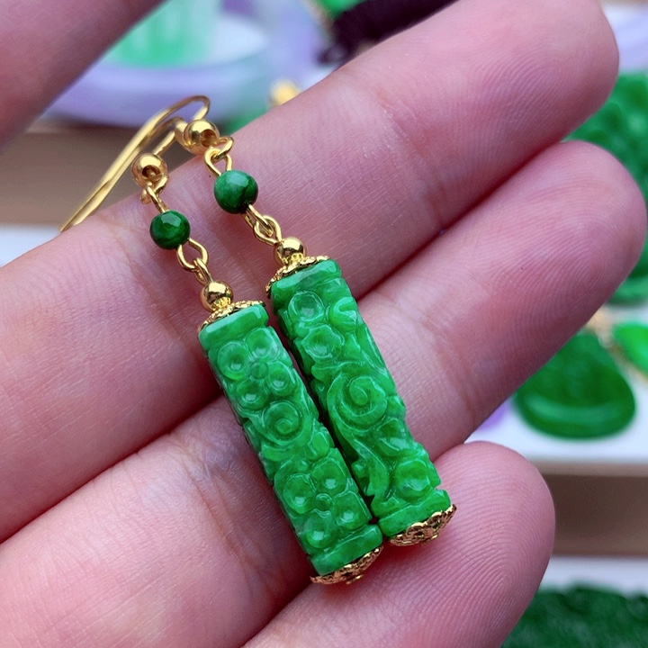 翡翠未镶嵌耳饰耳饰