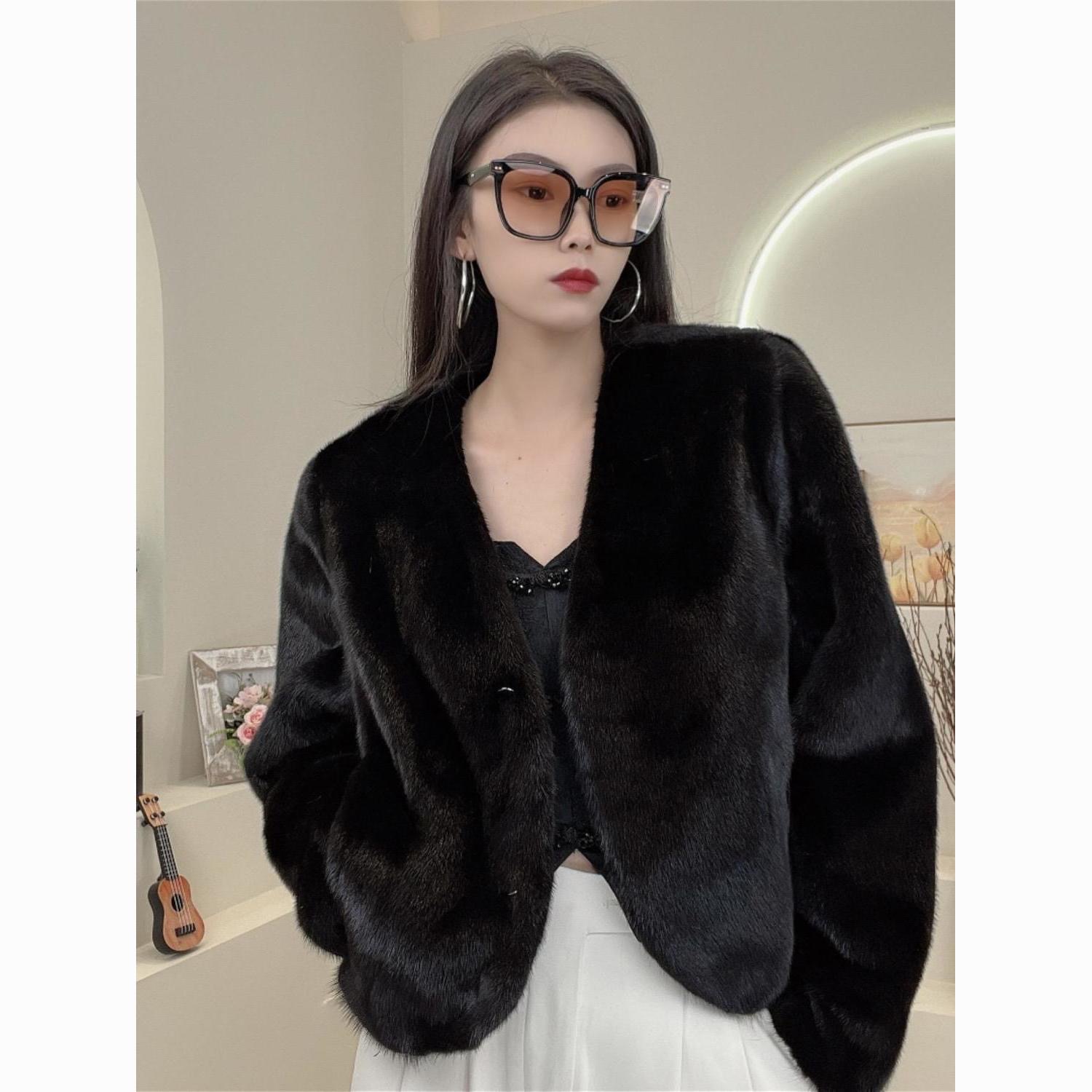 F15时尚女装貂绒外套气质百搭