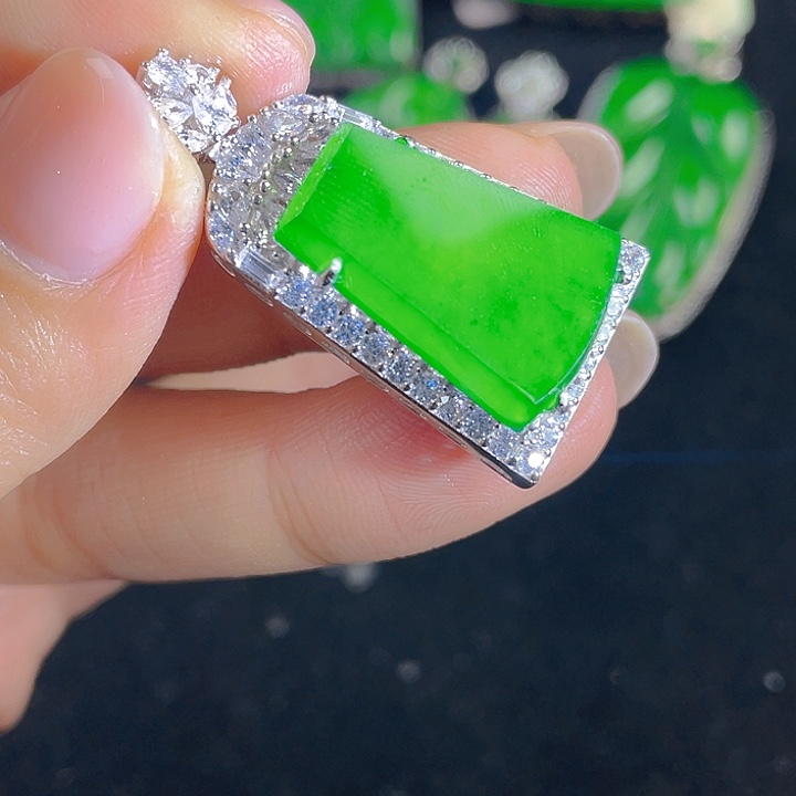 翡翠吊坠(不含链)银S925镶嵌