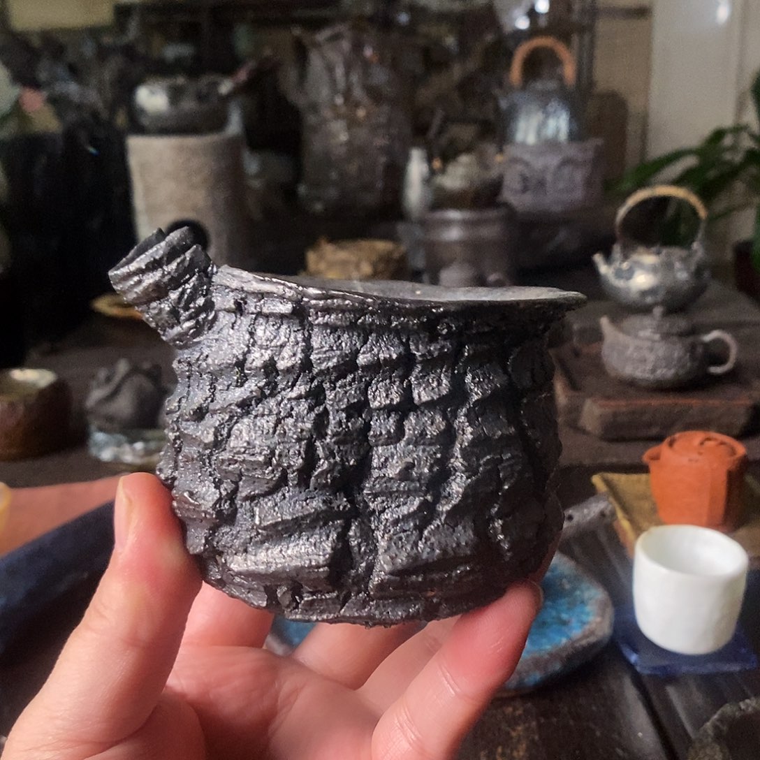 手工制作柴烧茶具