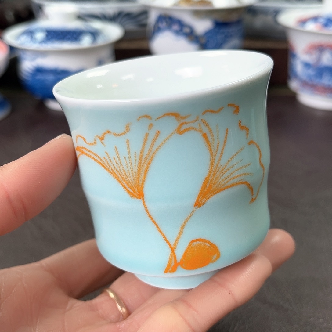 杯手绘高温瓷器瑕疵